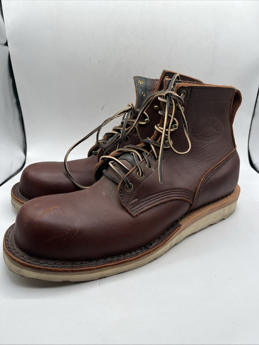JK Boots Forefront High Grade American Leather Brown Men’s Work Boots Sz 12 E